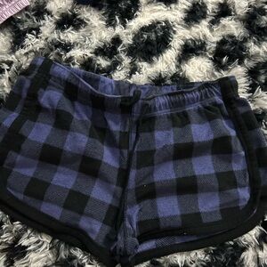 Plaid Women's Shorts - Blue and Black